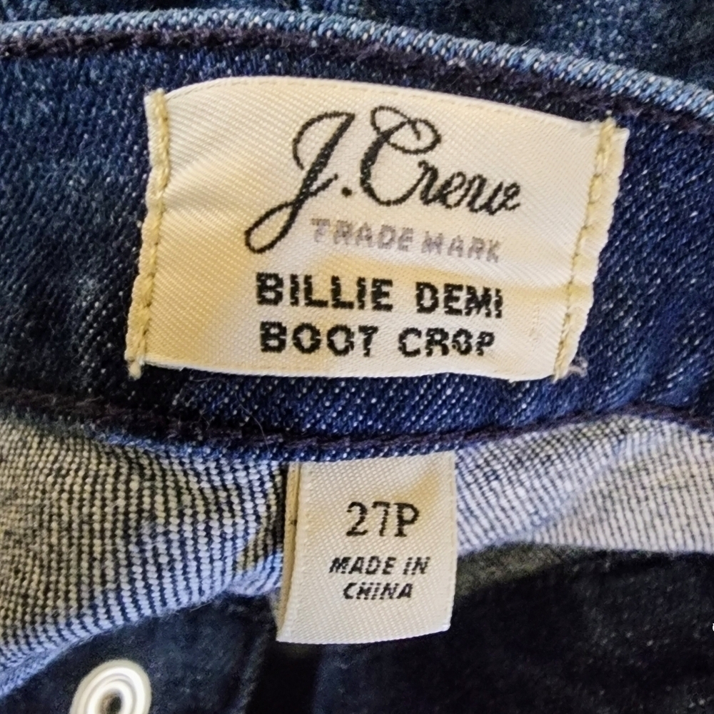 J. Crew Billie Demi Boot Sailor Crop jeans 27P - Picture 4 of 5